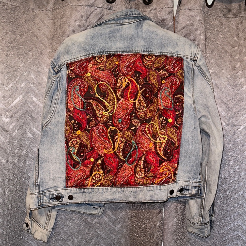 Free people Jean jacket with quilt back